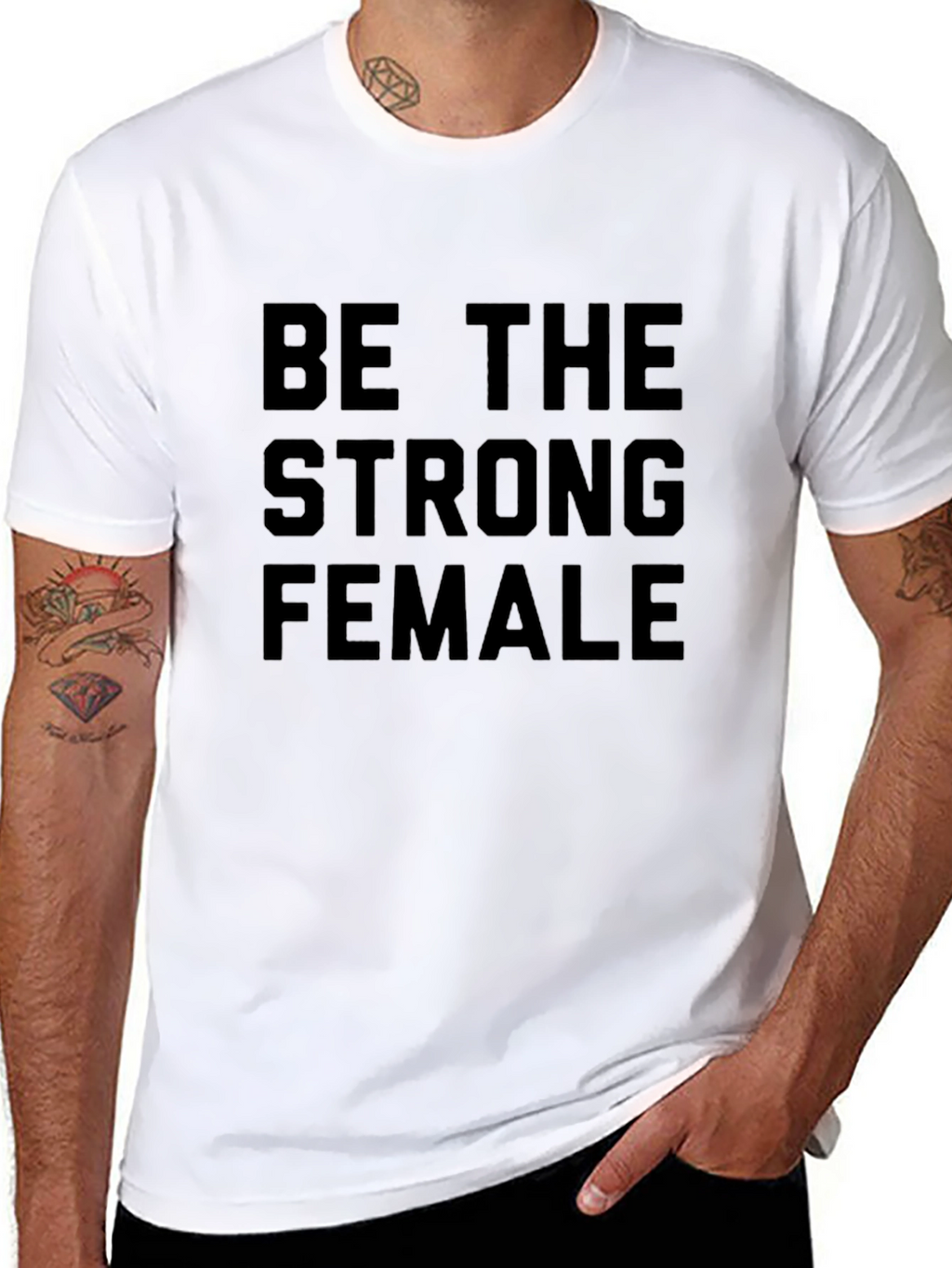 Be The Strong Female Graphic Tee - Black