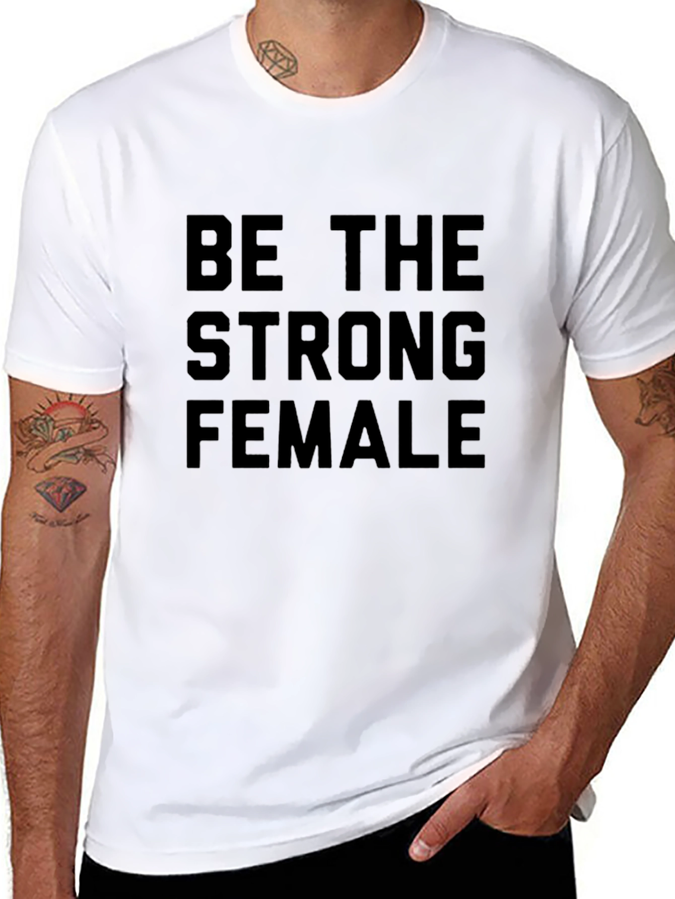 Be The Strong Female Graphic Tee - Black