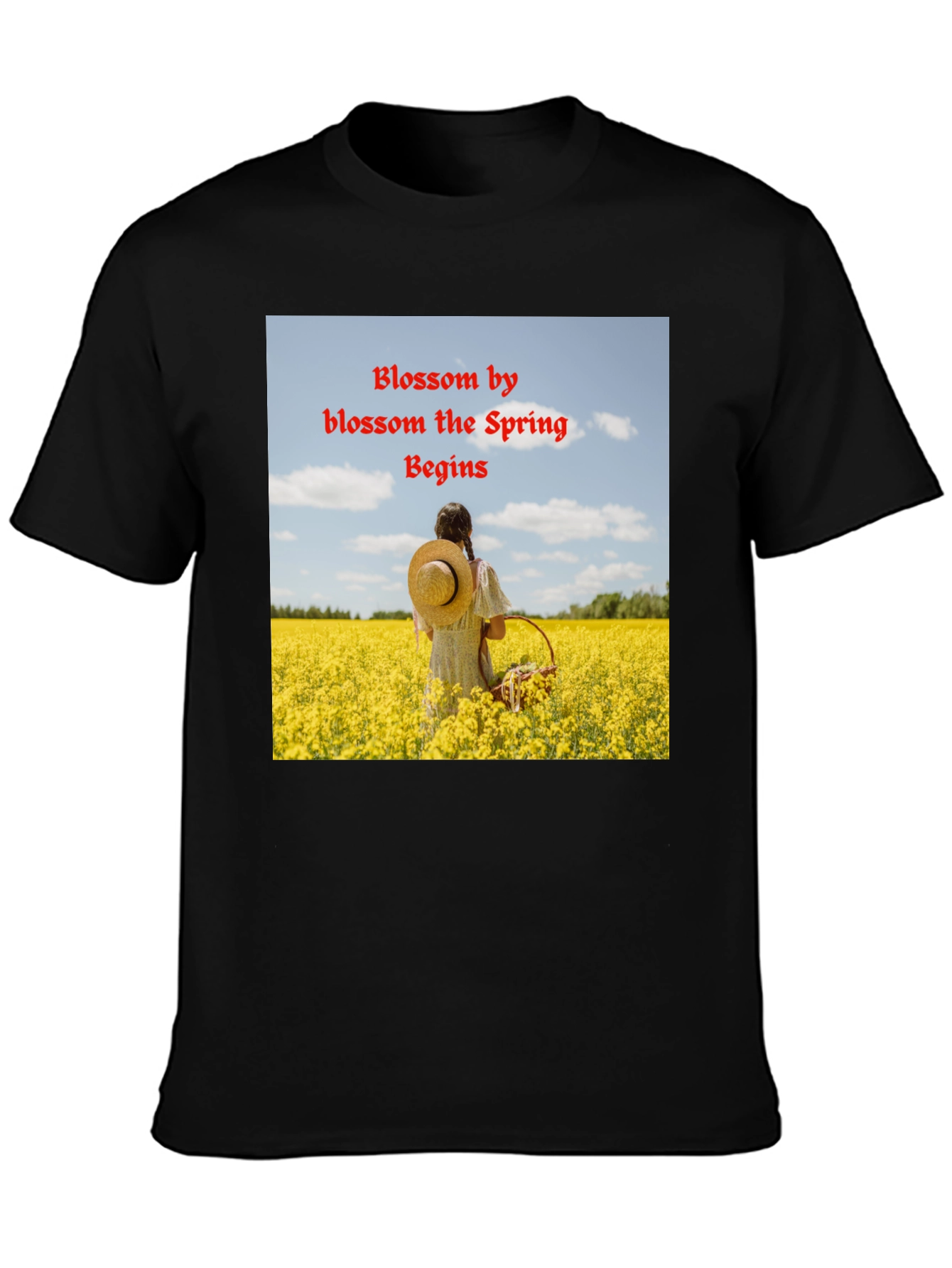 Blossom Spring Black T-Shirt
