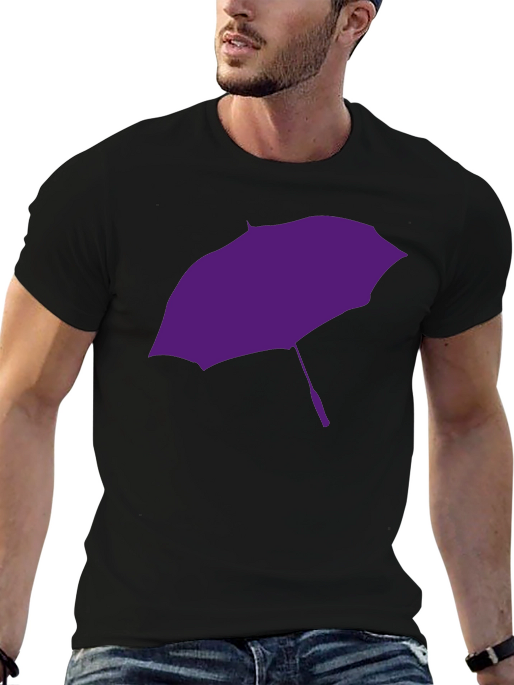 Purple Umbrella Graphic T-Shirt