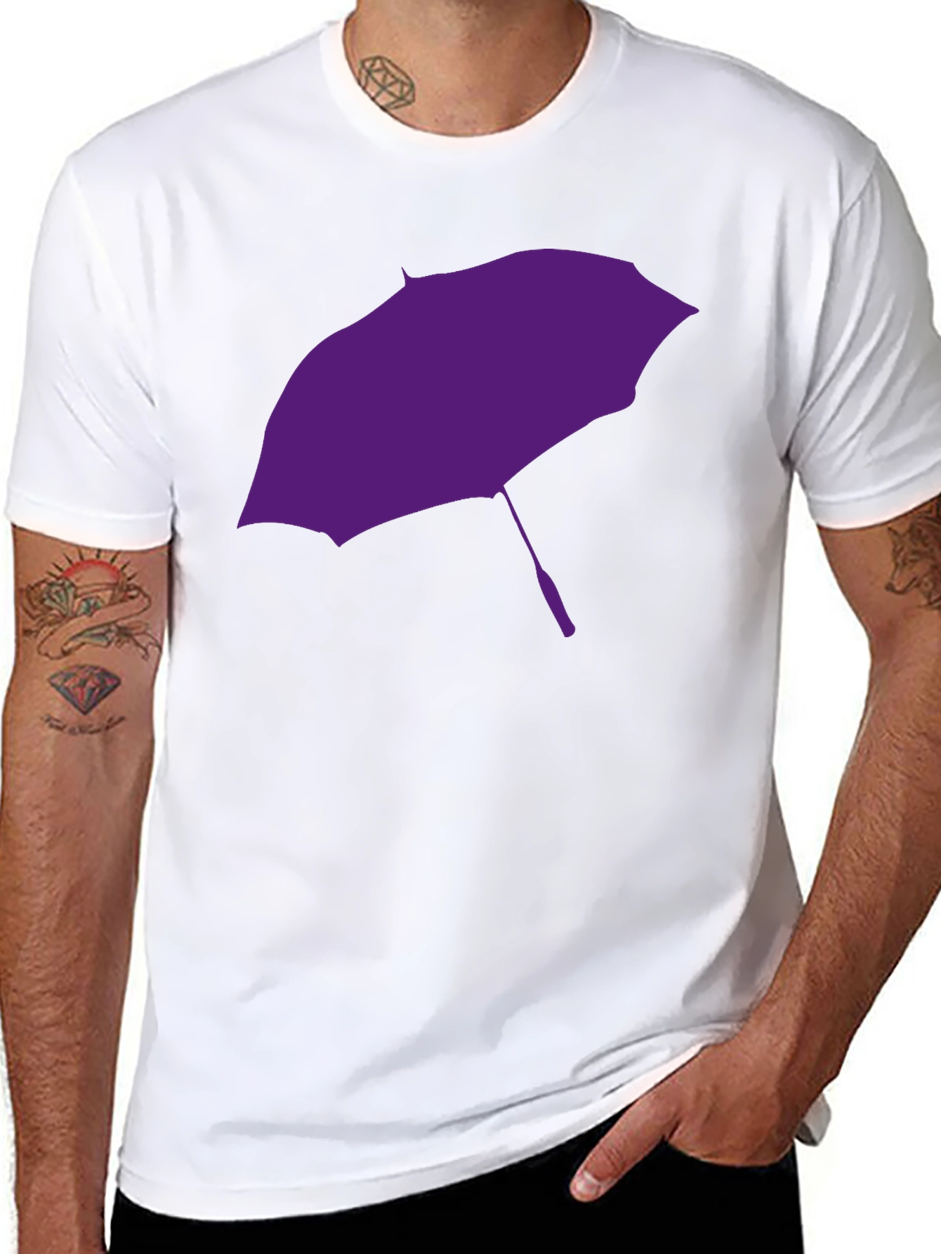 Purple Umbrella Graphic T-Shirt