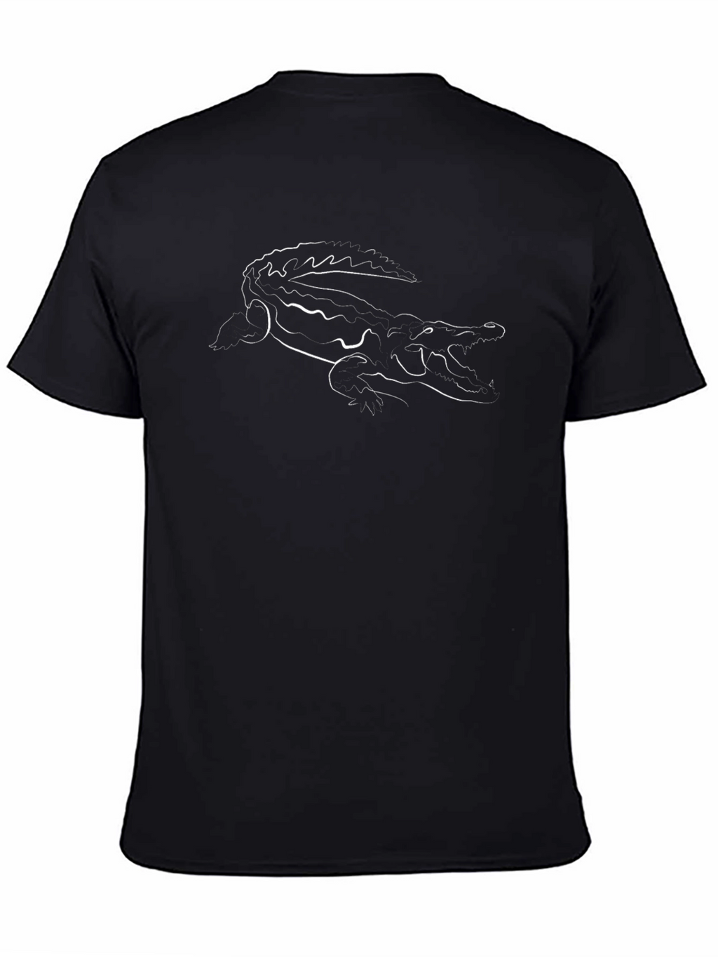 Crocodile Outline Graphic Black T-Shirt