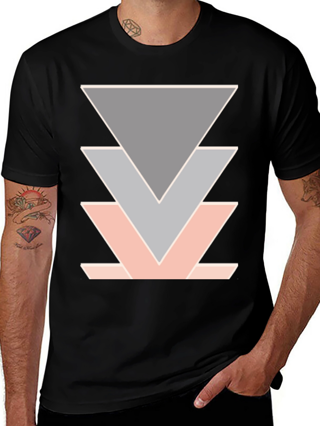 Geometric Triangle Design T-Shirt
