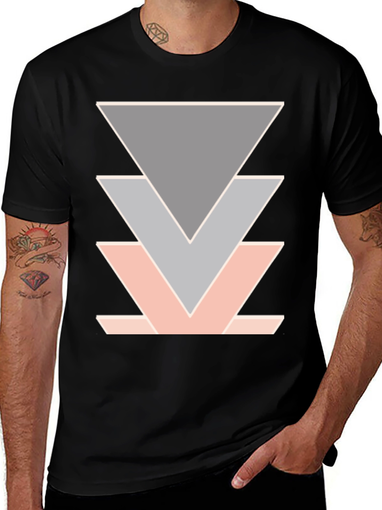Geometric Triangle Design T-Shirt