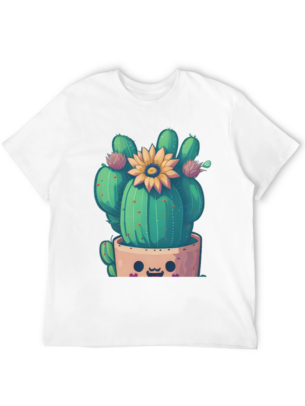 Cute Cactus T-Shirt with Flower