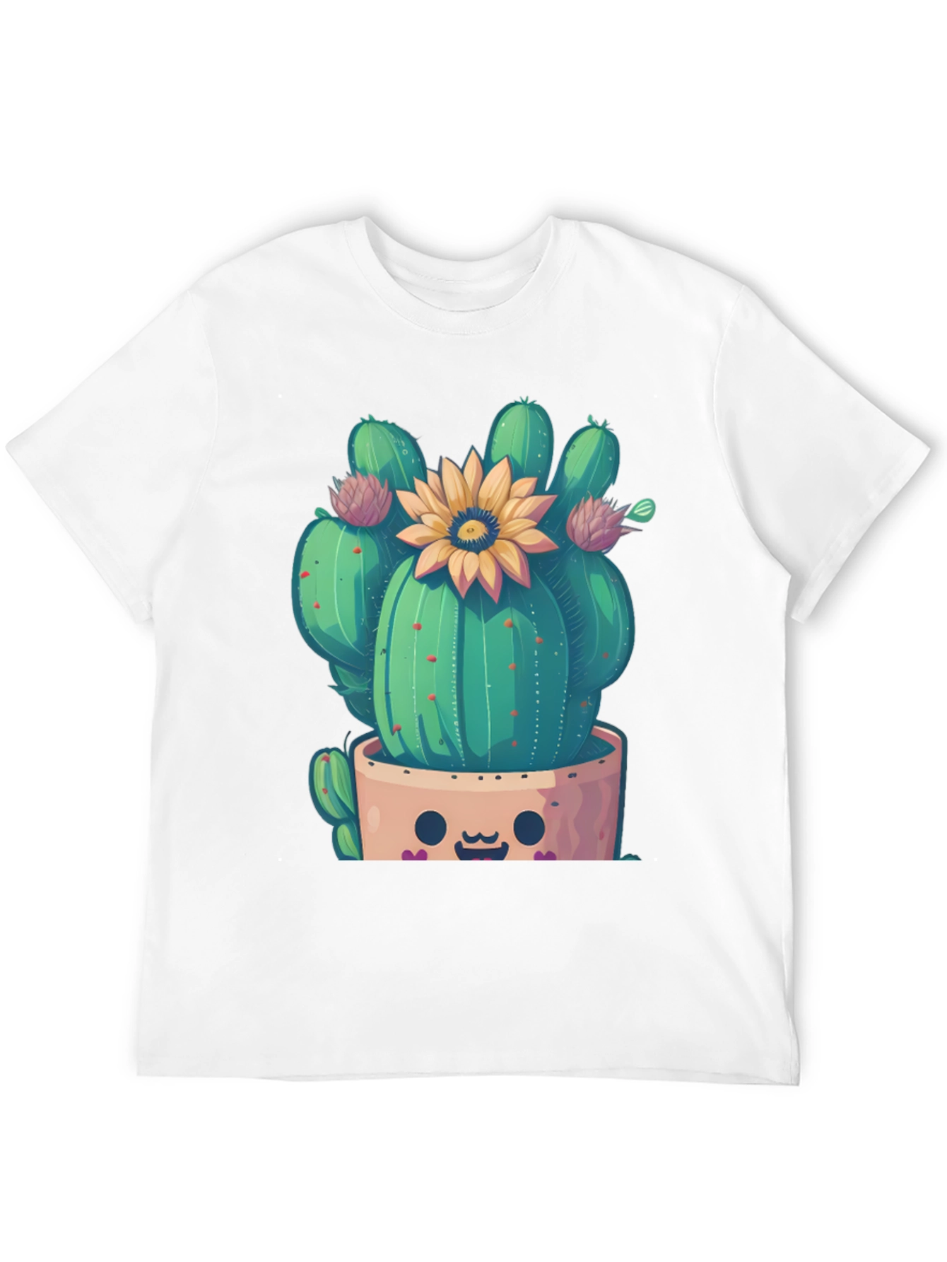 Cute Cactus T-Shirt with Flower