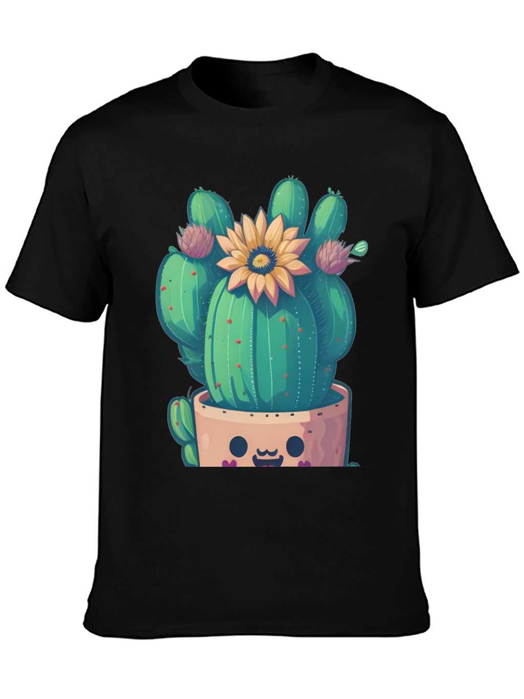 Cute Cactus T-Shirt with Flower