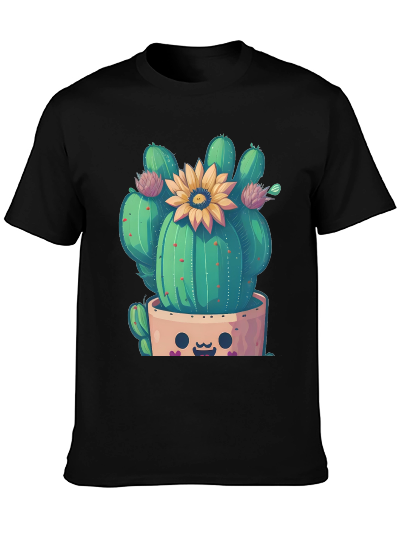 Cute Cactus T-Shirt with Flower
