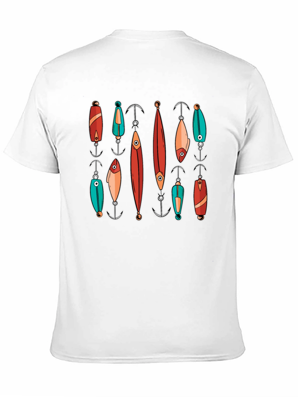 Fishing Lures Graphic Tee - Black Cotton T-Shirt