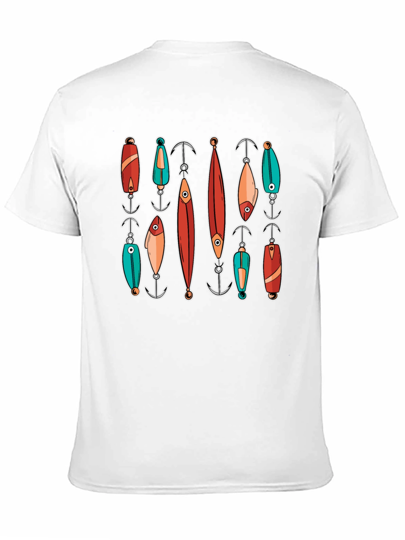 Fishing Lures Graphic Tee - Black Cotton T-Shirt
