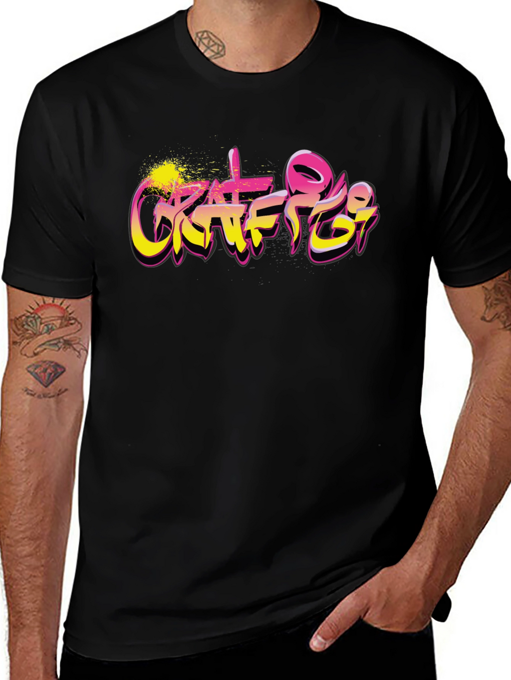 Graffiti Art Graphic Black T-Shirt