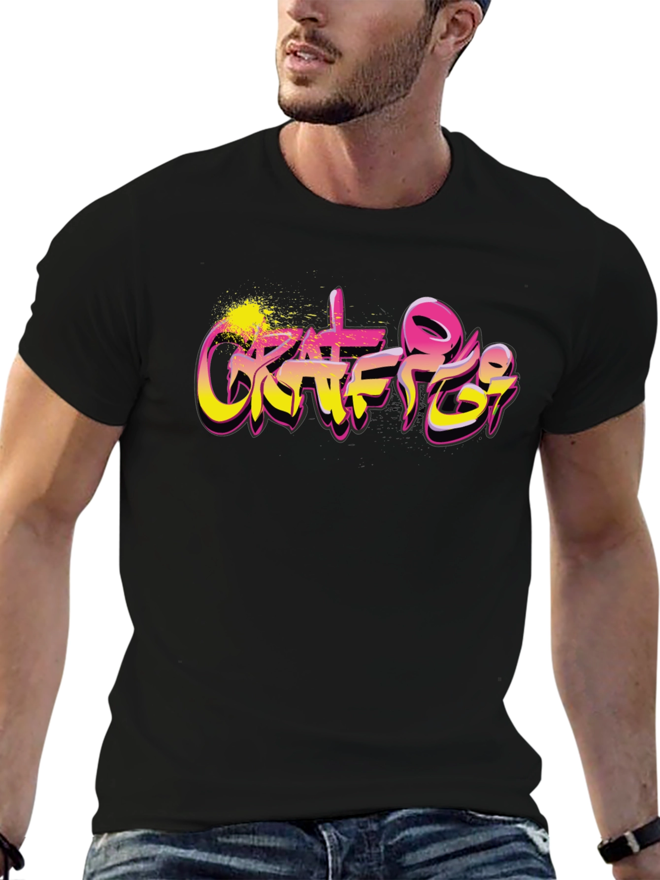 Graffiti Art Graphic Black T-Shirt