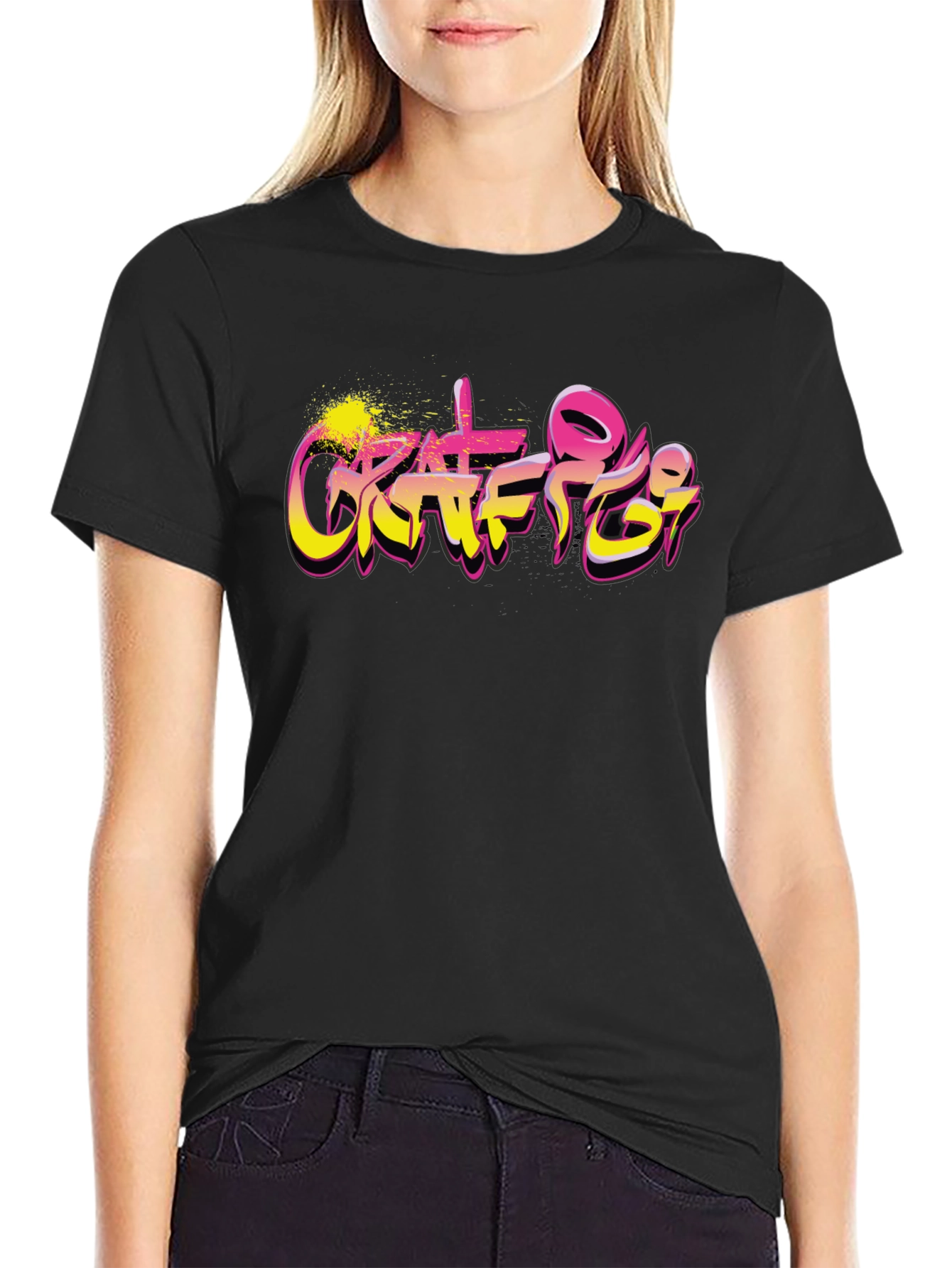 Graffiti Art Graphic Black T-Shirt