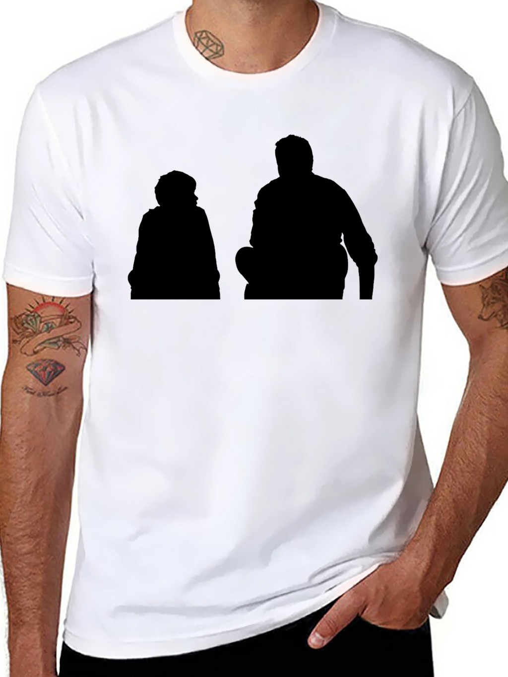 Silhouette Graphic Print Black Casual T-Shirt