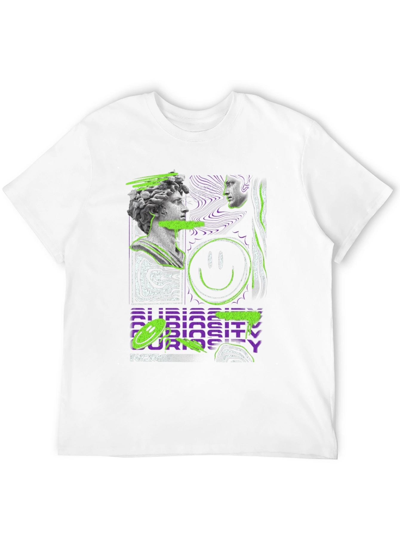 Abstract Graphic Print Tee - Black