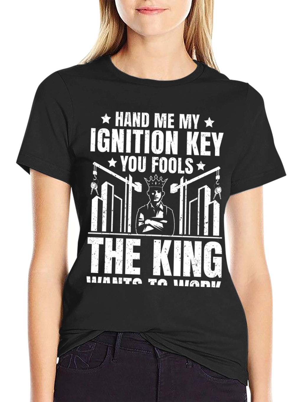 The King Wants to Work Black T-Shirt
