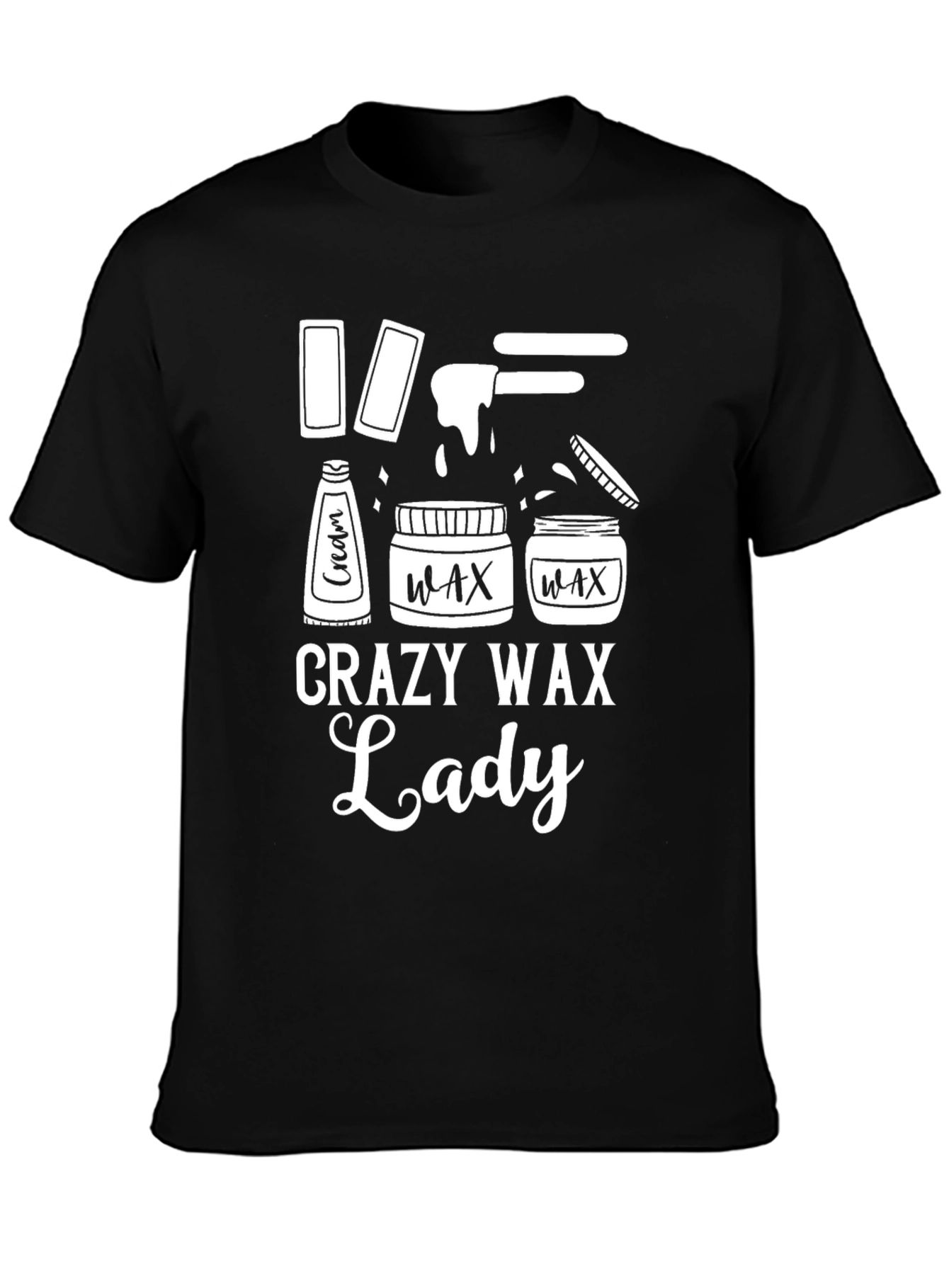 Crazy Wax Lady Black T-Shirt