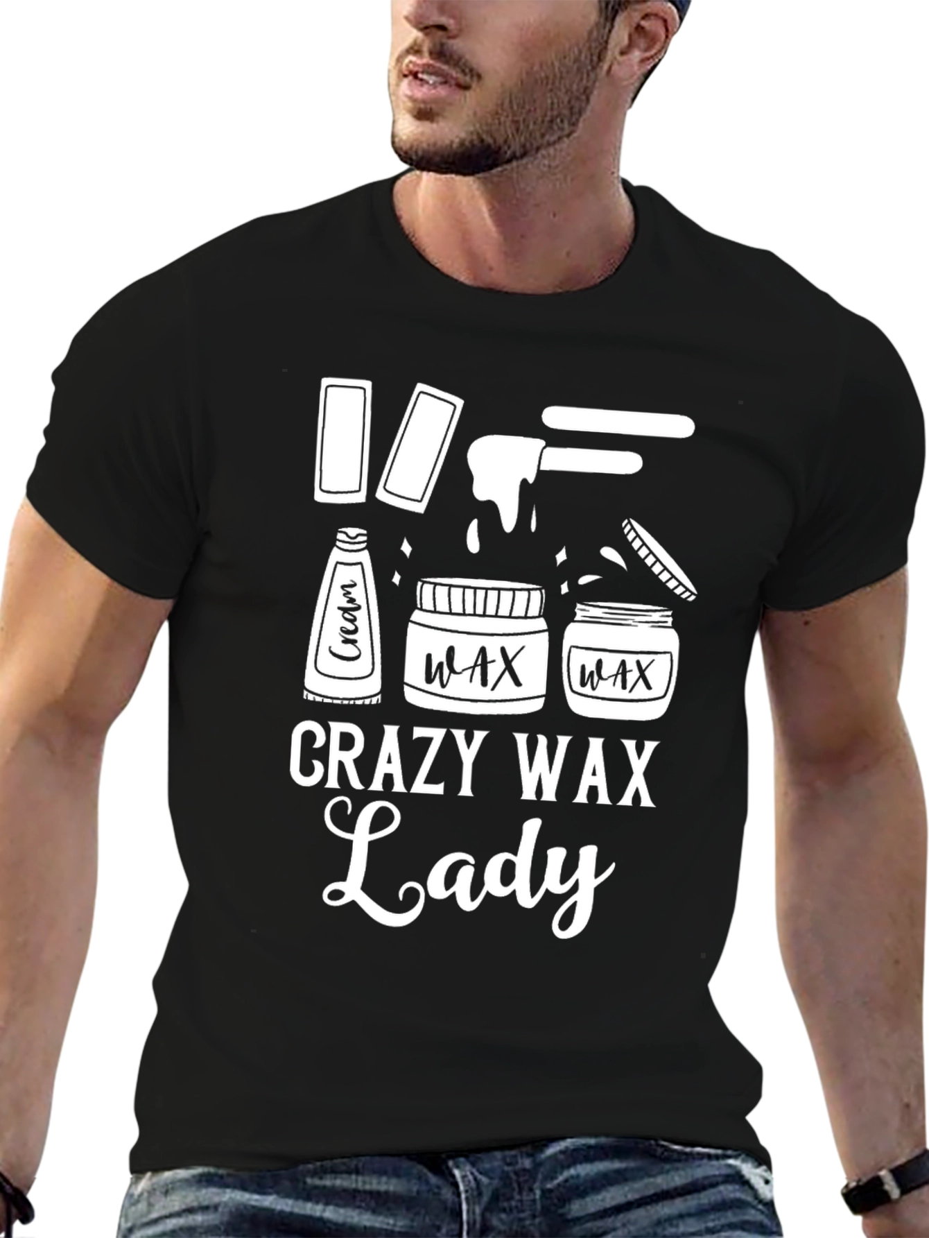 Crazy Wax Lady Black T-Shirt