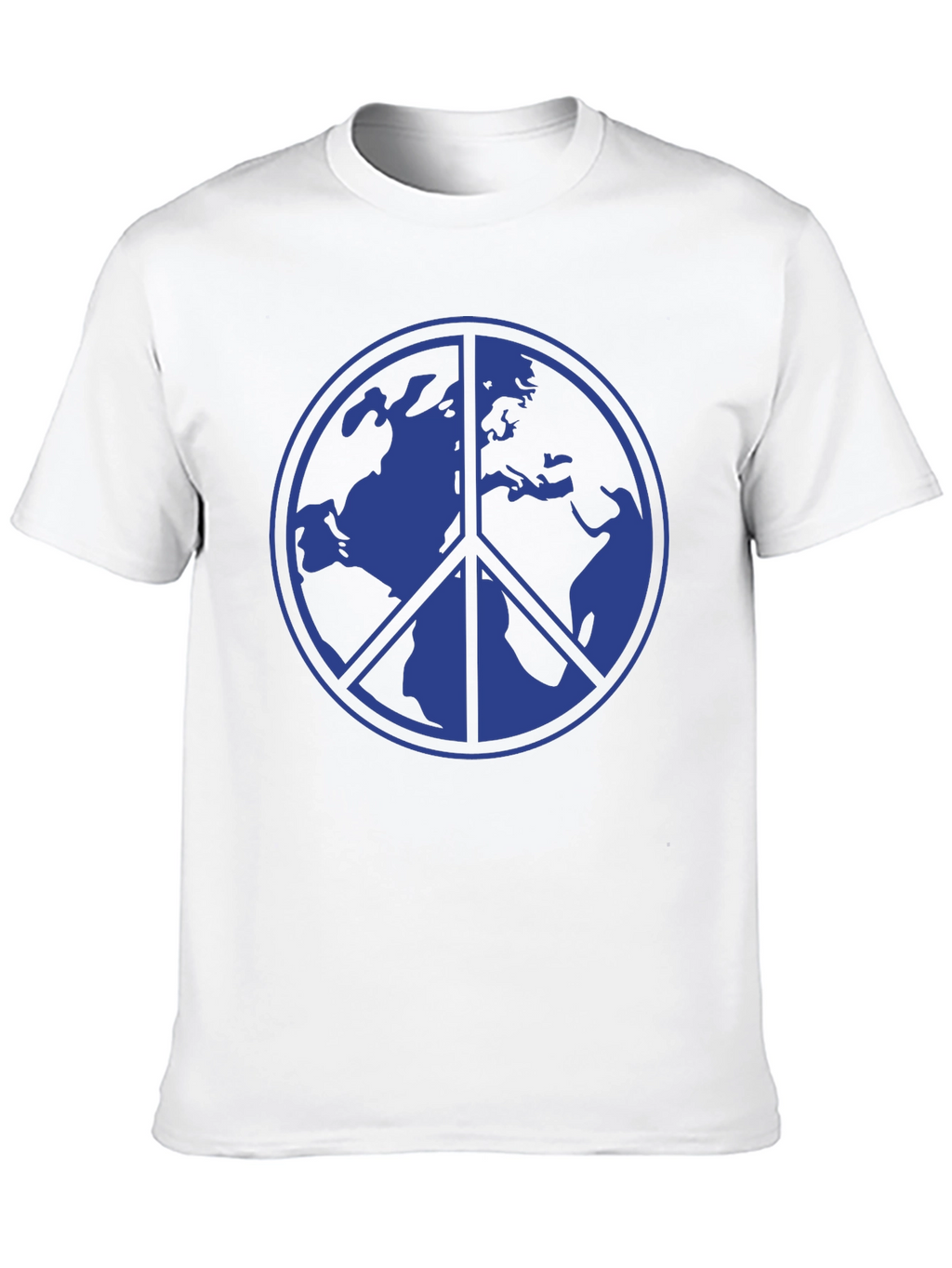 Peace Sign Earth Graphic Tee - Blue