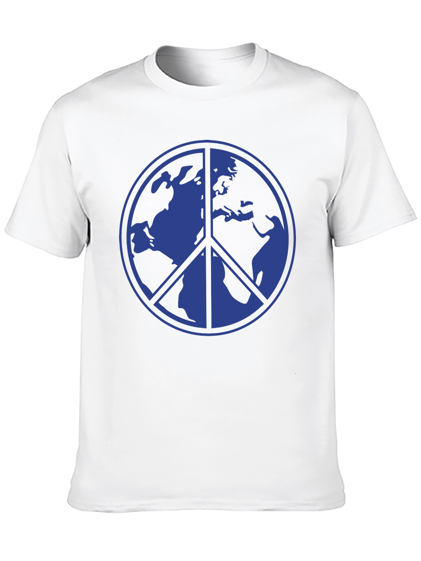 Peace Sign Earth Graphic Tee - Blue
