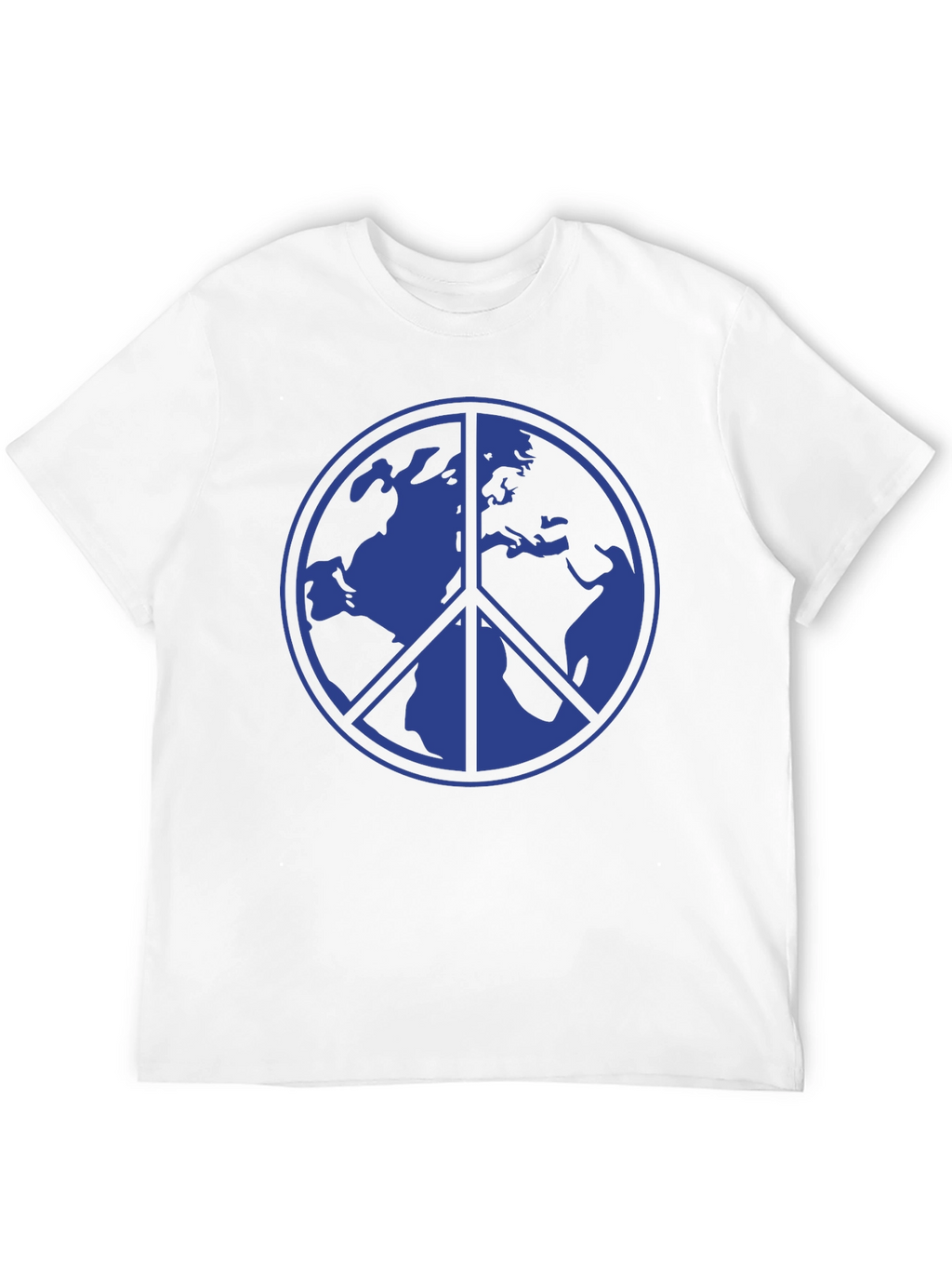 Peace Sign Earth Graphic Tee - Blue