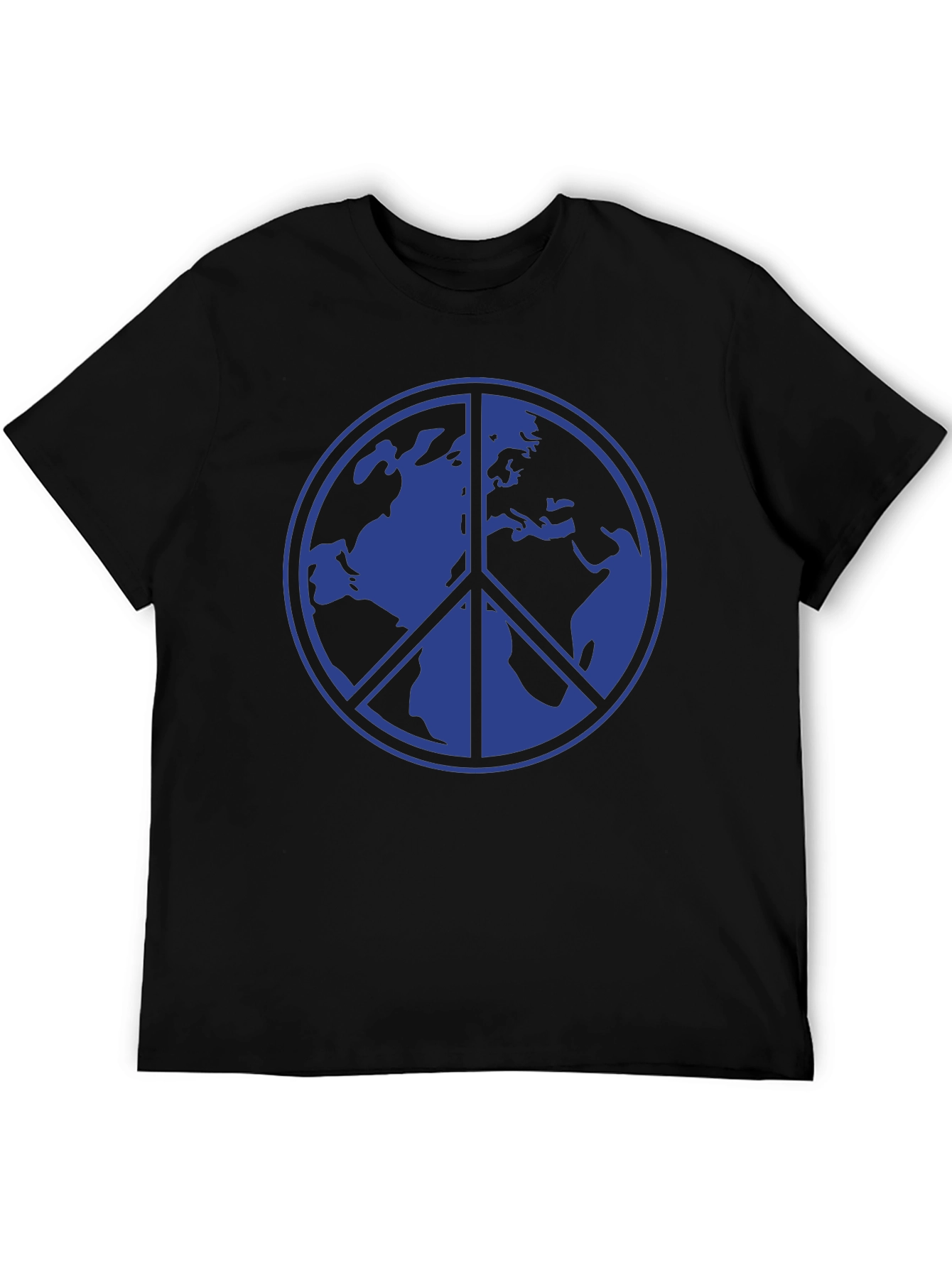 Peace Sign Earth Graphic Tee - Blue