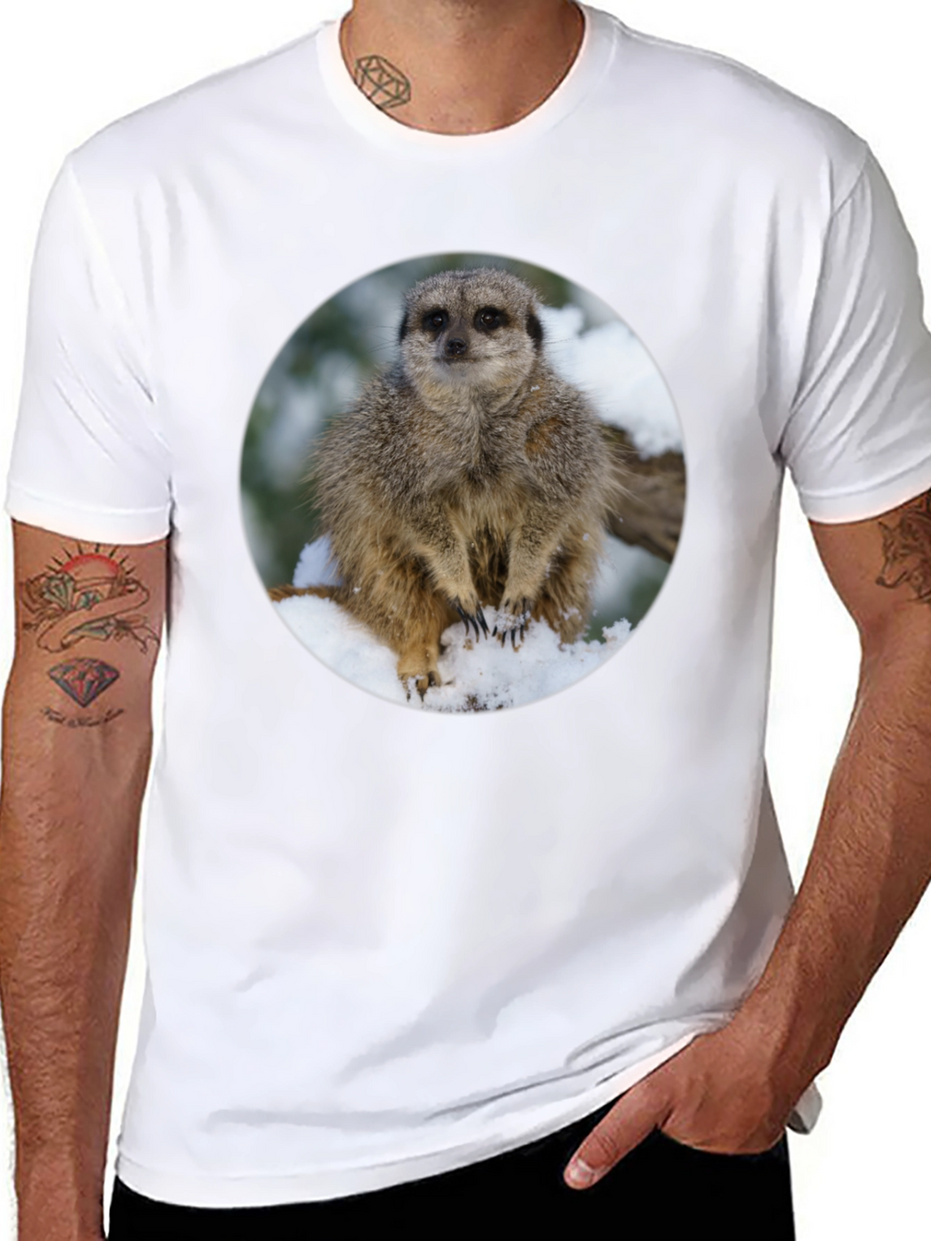 Meerkat in Snow T-Shirt - Cute Animal Tee