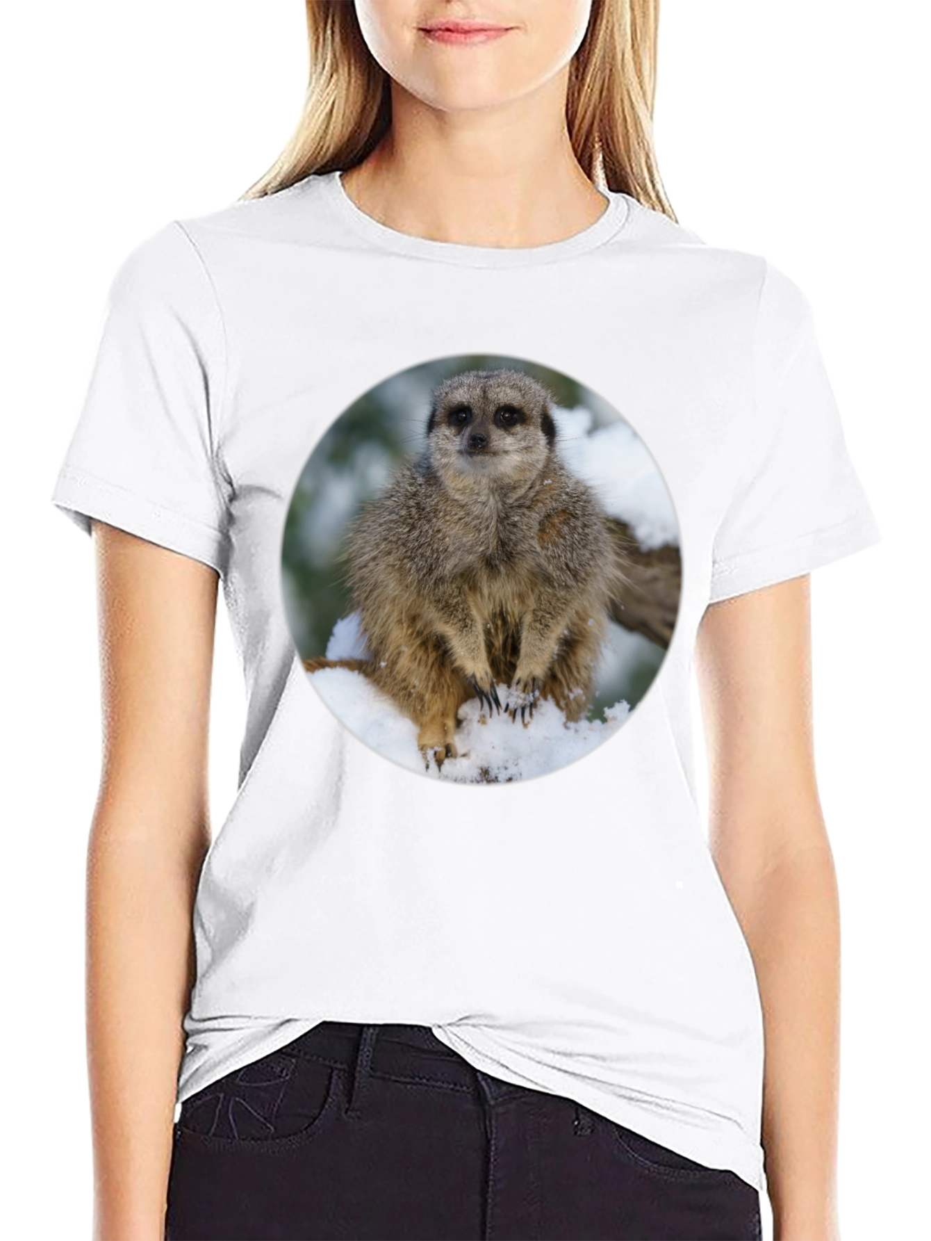 Meerkat in Snow T-Shirt - Cute Animal Tee