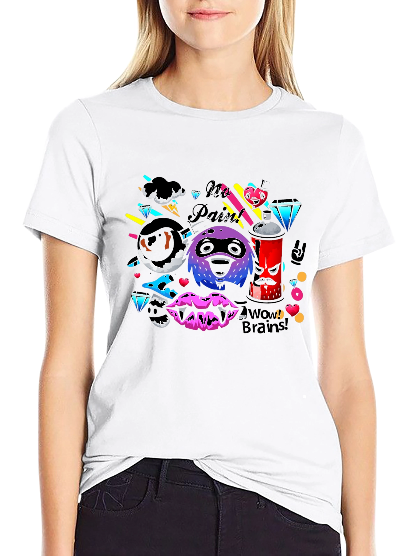 Funky Graphic Print Black T-Shirt