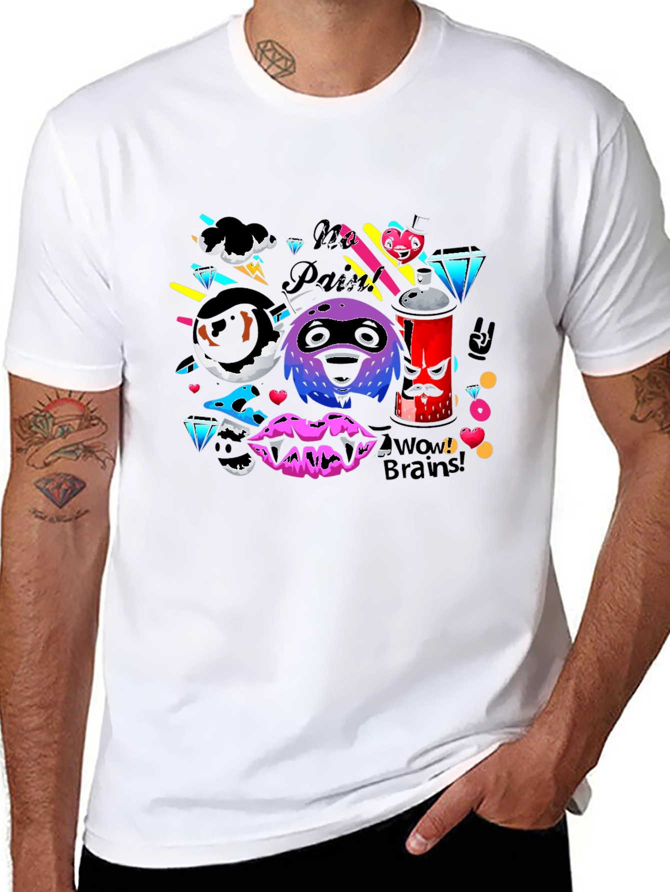 Funky Graphic Print Black T-Shirt