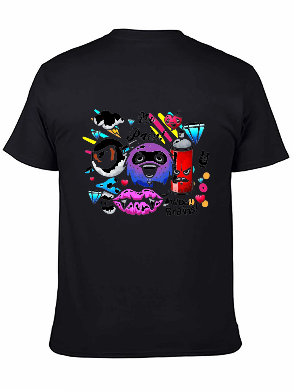Funky Graphic Print Black T-Shirt