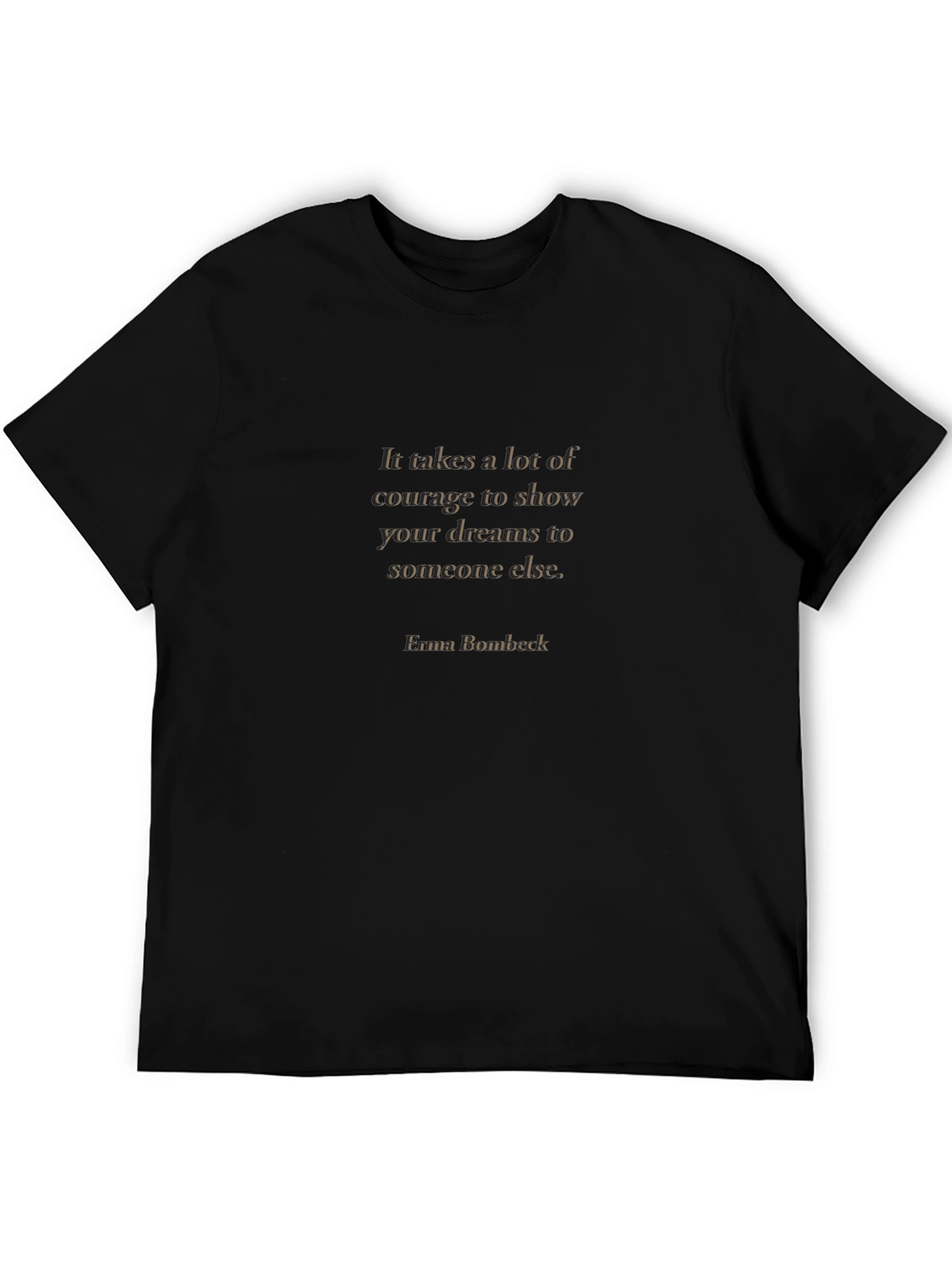 Courage Quote Graphic Tee - Black