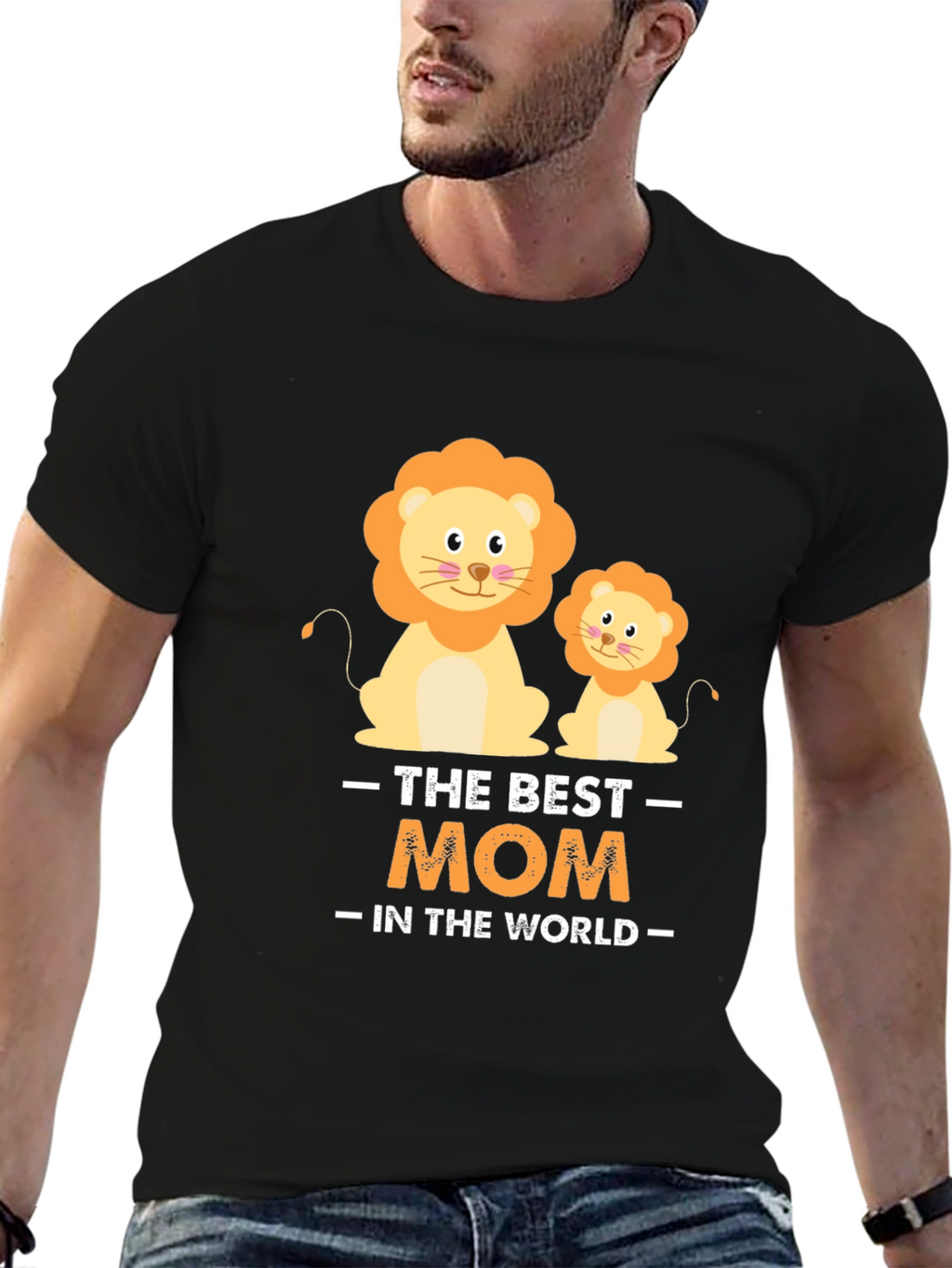 Best Mom in the World Lion Graphic Tee