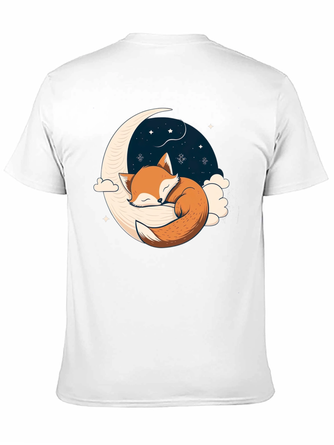 Fox Sleeping on Crescent Moon T-Shirt