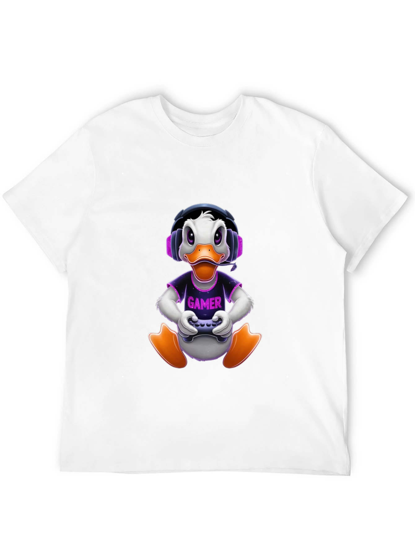 Gamer Duck Graphic Tee - Black Cotton T-Shirt