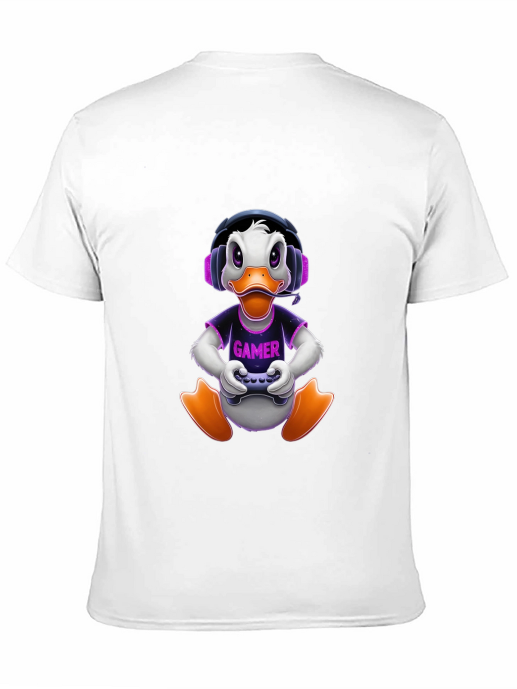 Gamer Duck Graphic Tee - Black Cotton T-Shirt