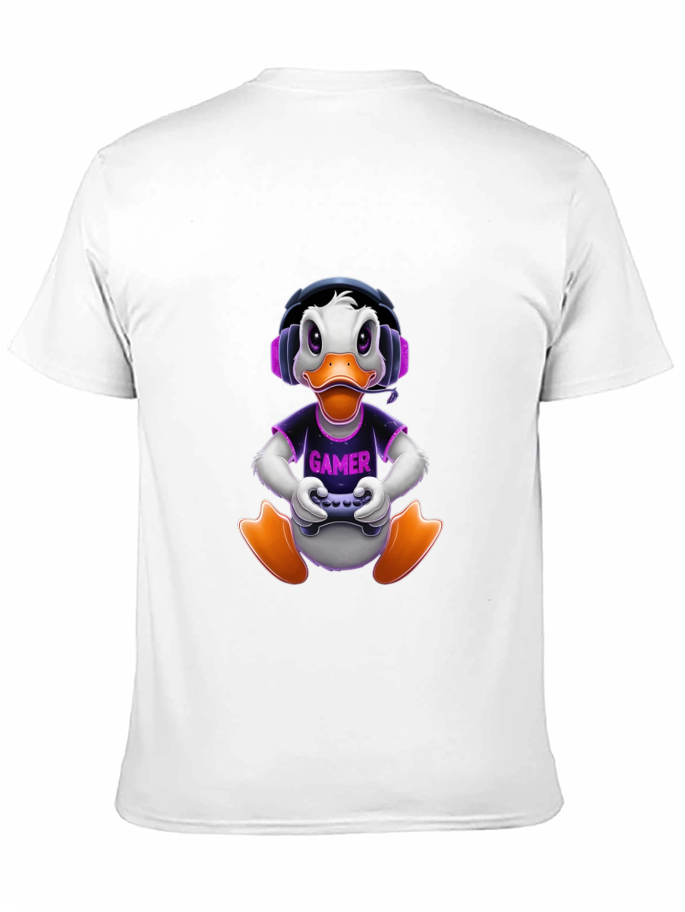 Gamer Duck Graphic Tee - Black Cotton T-Shirt
