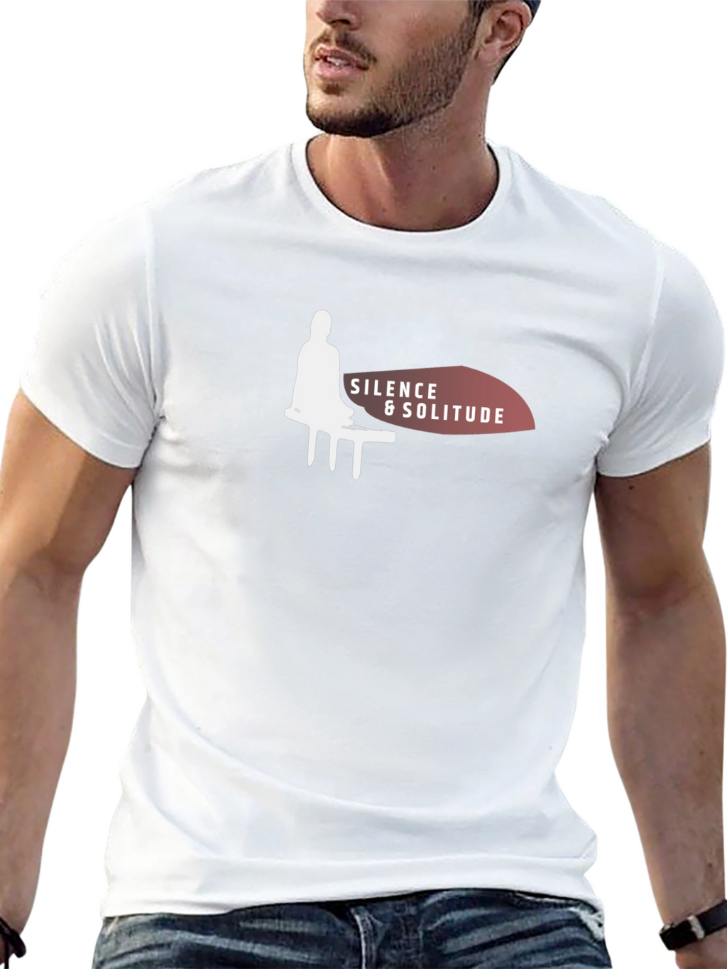 Silence & Solitude Black Graphic T-Shirt