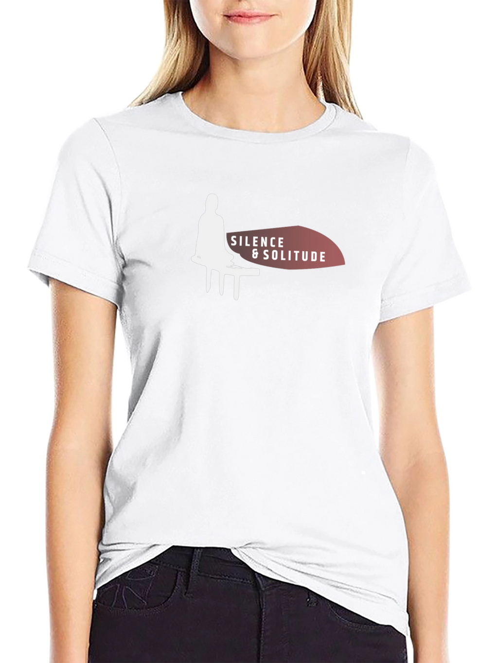 Silence & Solitude Black Graphic T-Shirt