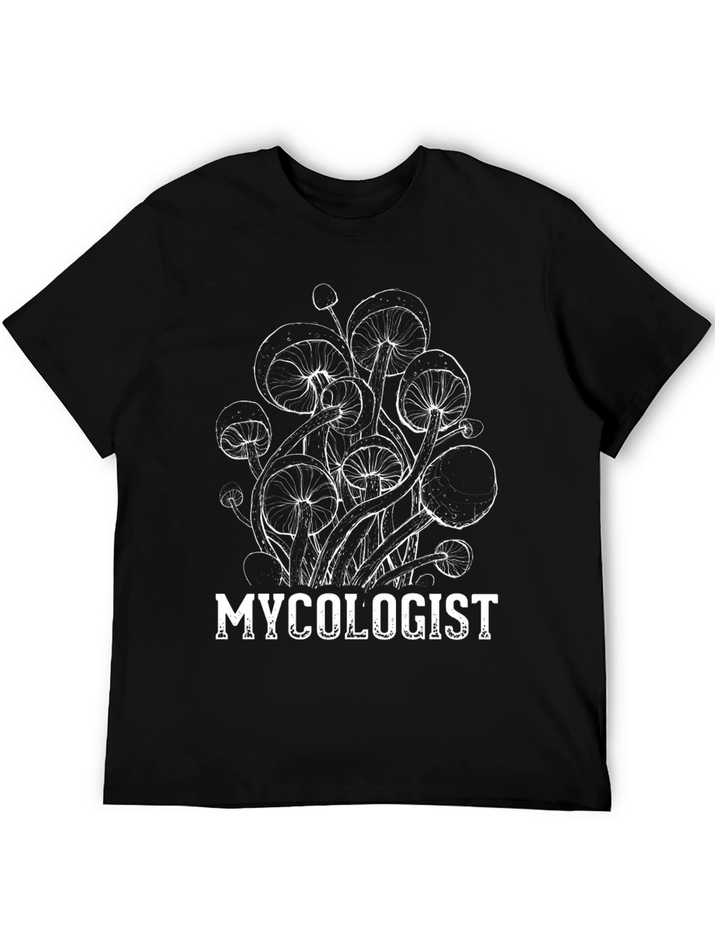 Mycologist Mushroom T-Shirt - Black Cotton Graphic Tee