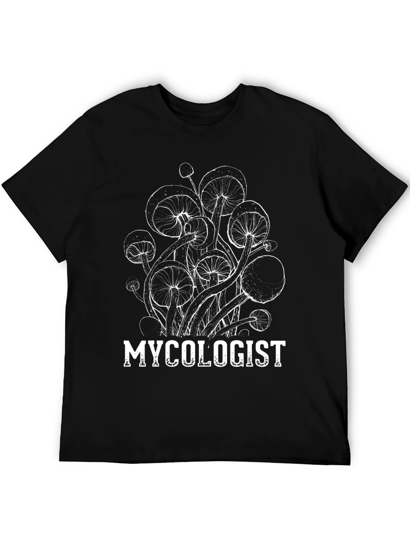 Mycologist Mushroom T-Shirt - Black Cotton Graphic Tee