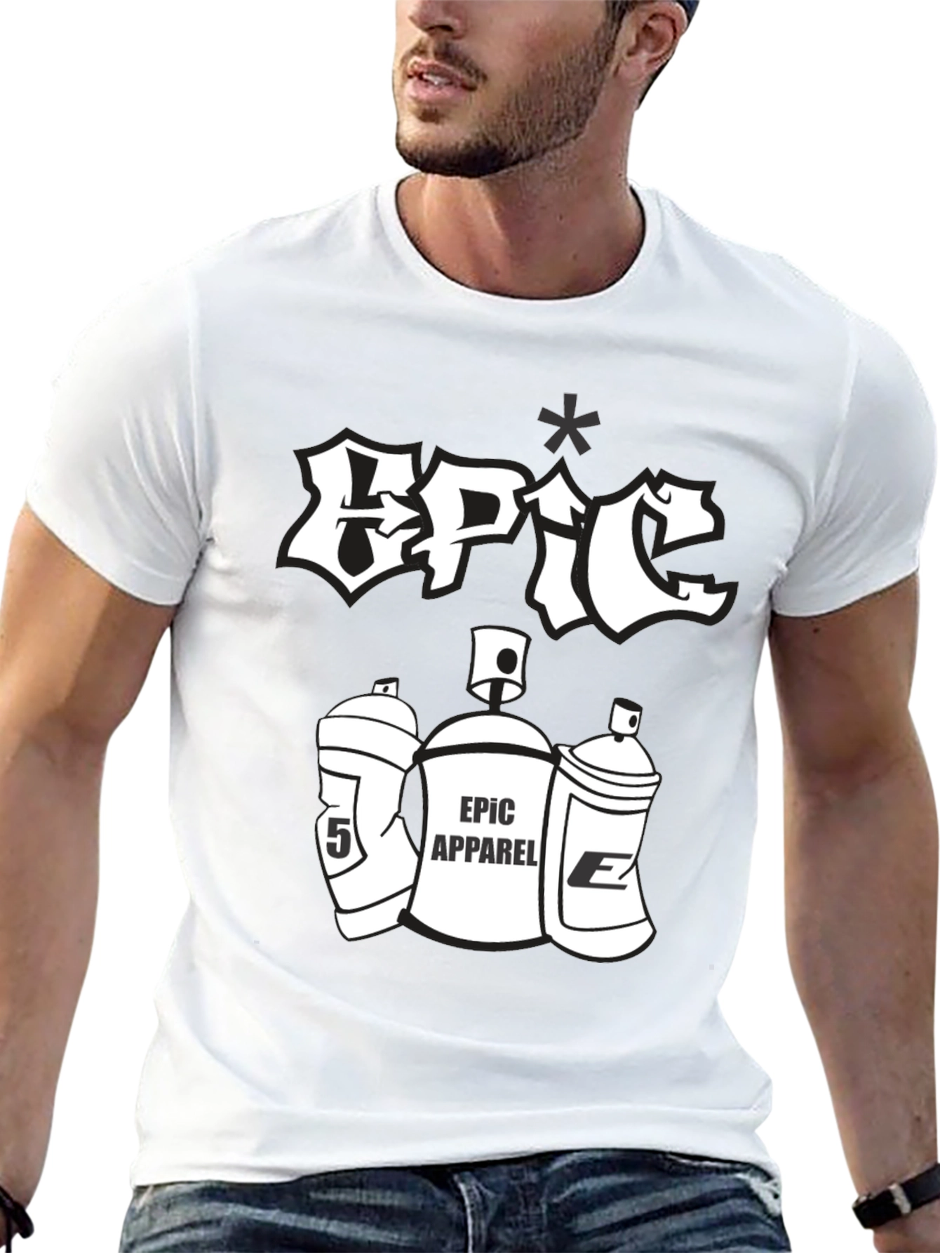 Epic Apparel Black Graphic Tee