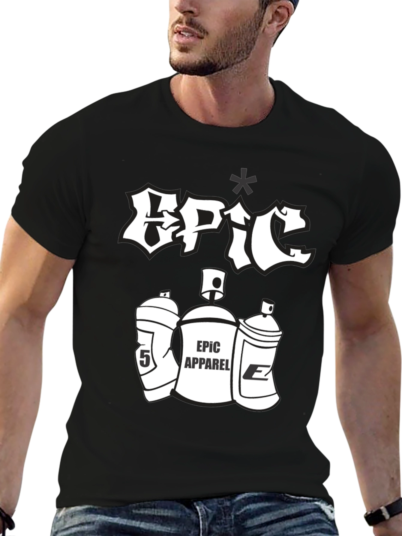 Epic Apparel Black Graphic Tee