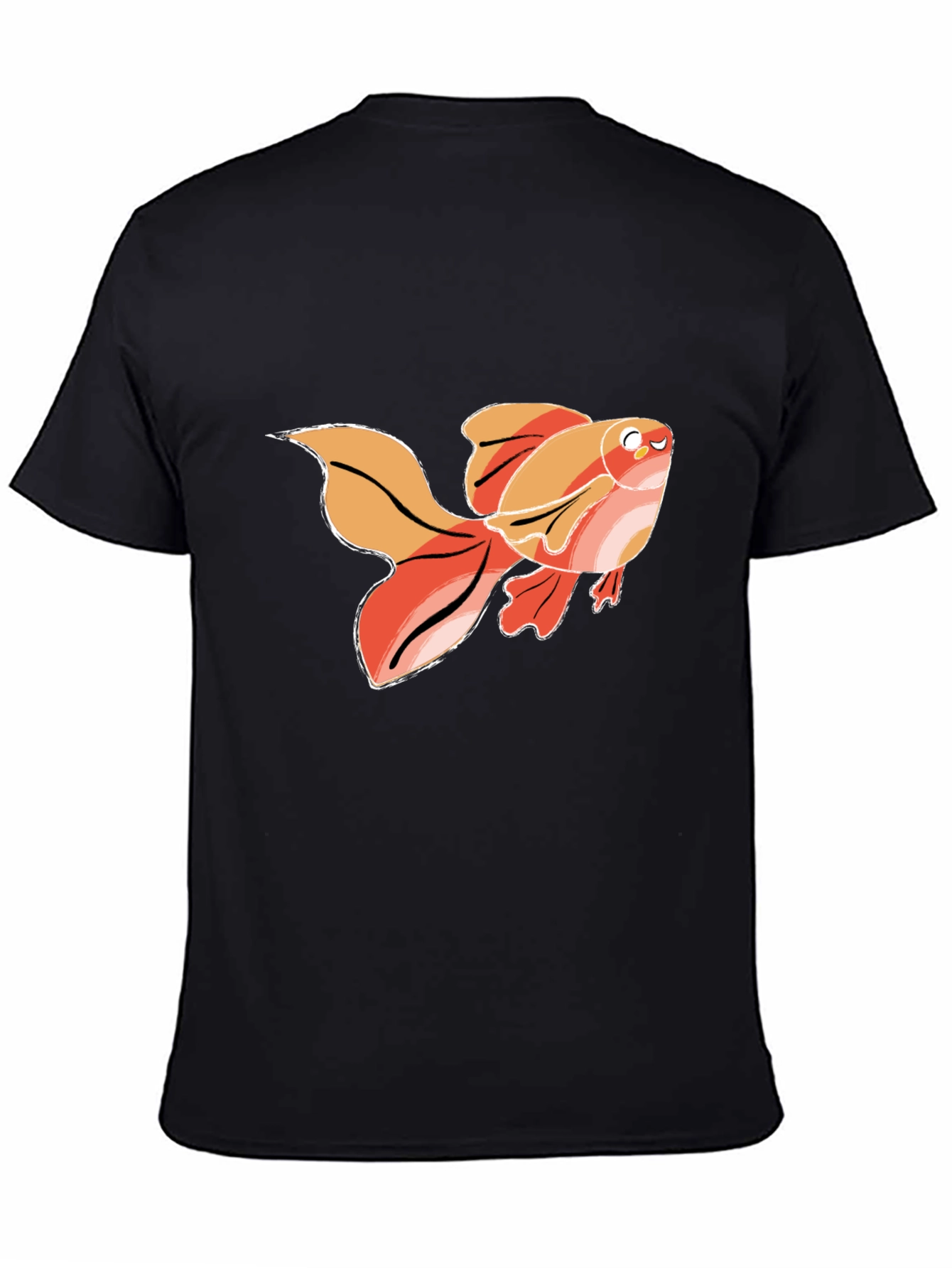 Goldfish Graphic T-Shirt - Black Cotton Tee