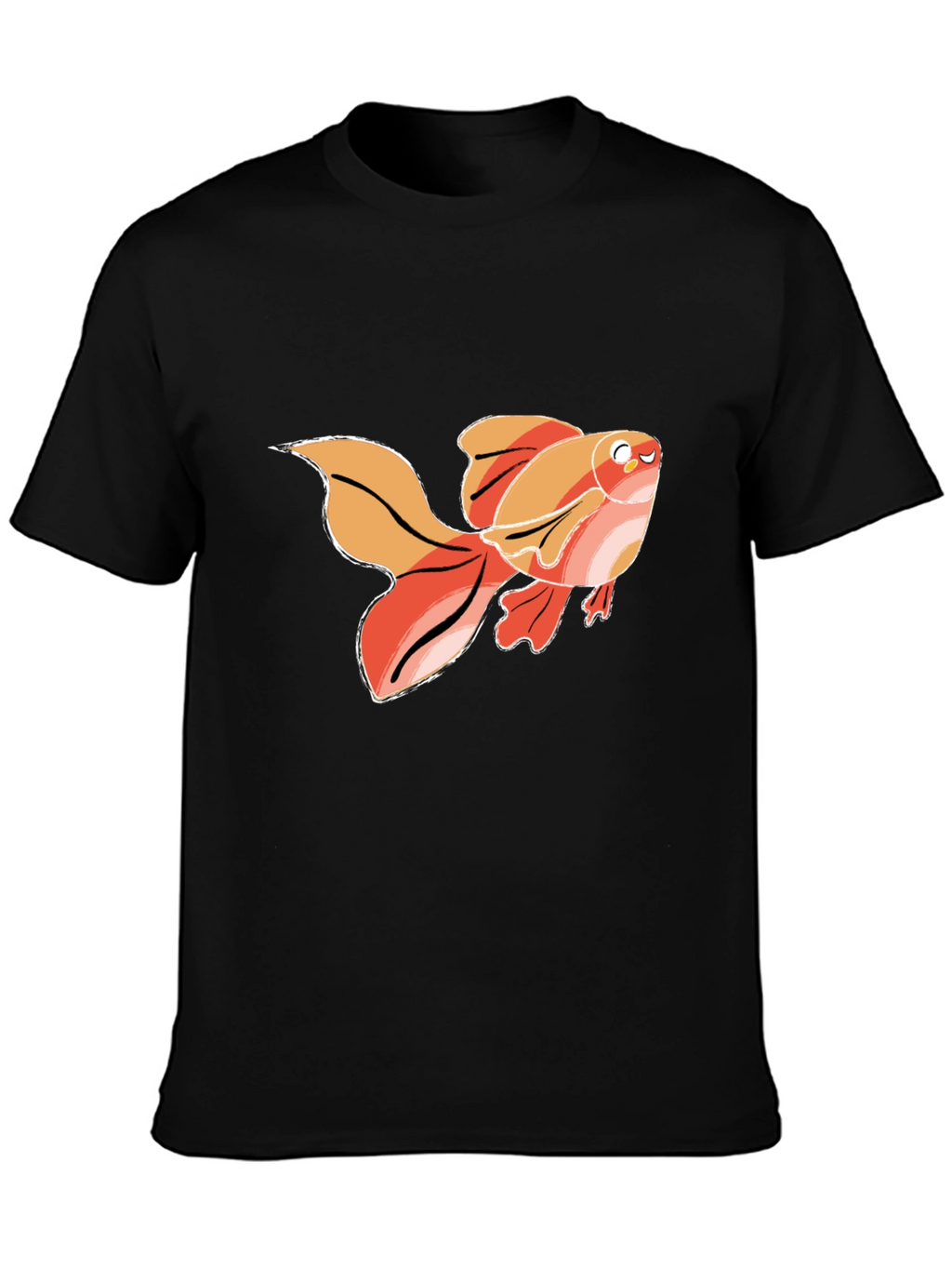 Goldfish Graphic T-Shirt - Black Cotton Tee