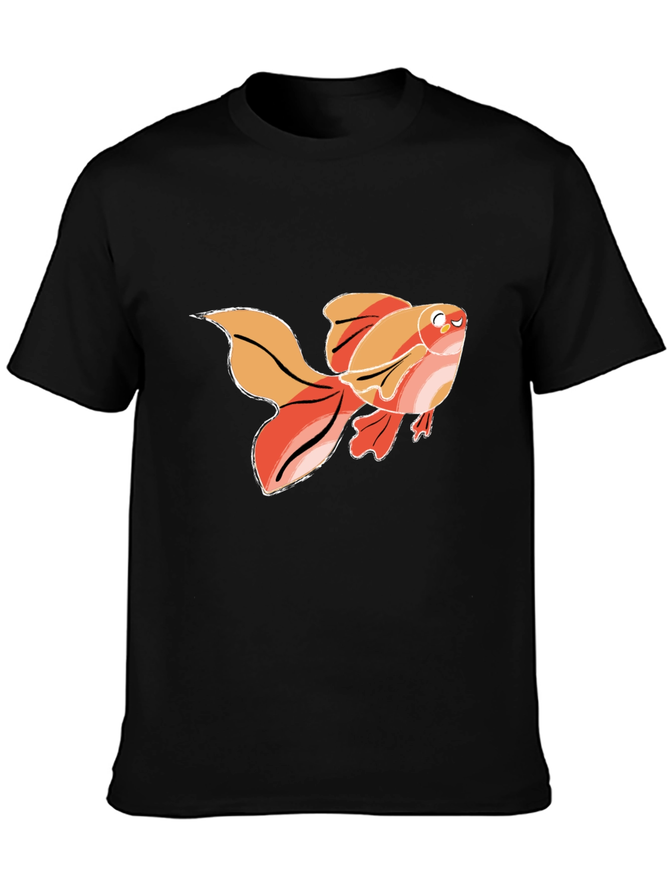 Goldfish Graphic T-Shirt - Black Cotton Tee