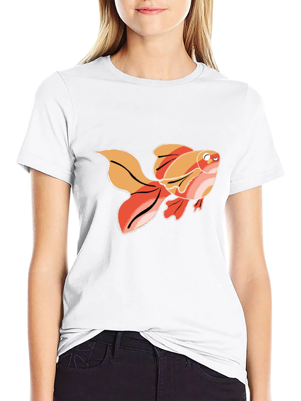 Goldfish Graphic T-Shirt - Black Cotton Tee