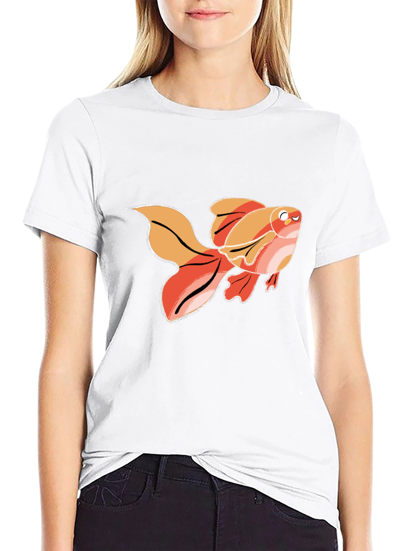 Goldfish Graphic T-Shirt - Black Cotton Tee
