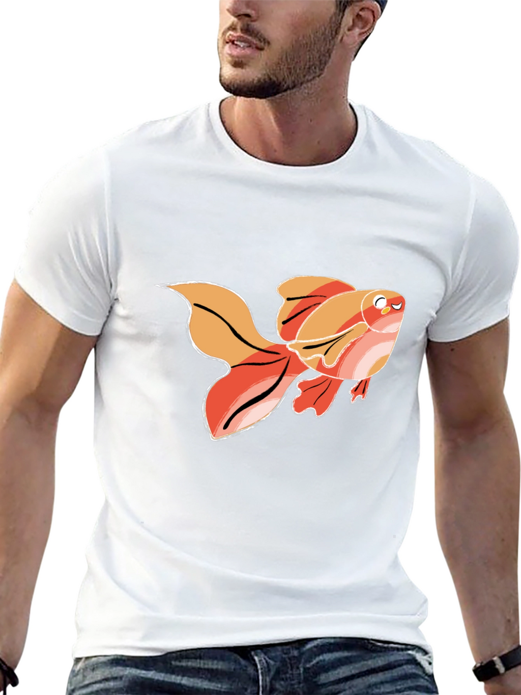 Goldfish Graphic T-Shirt - Black Cotton Tee