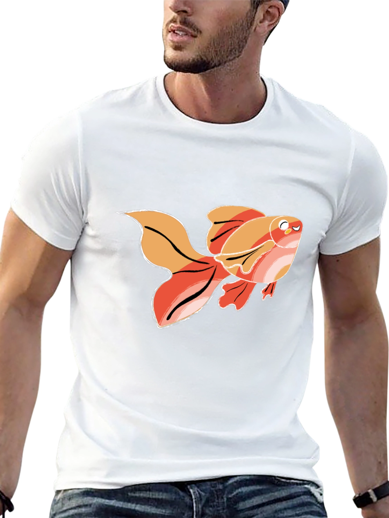 Goldfish Graphic T-Shirt - Black Cotton Tee